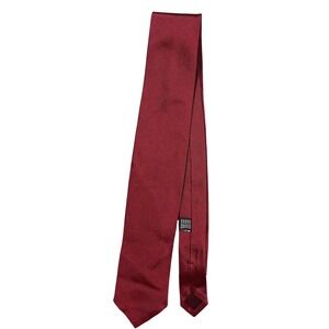 Paolo Albizzati Tie Mens One Size‎ Red Solid Classic Width Woven Silk Necktie